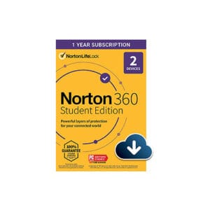 Norton 360 Student Edition 2024 – Antivirus software for 2 Devices – Includes VPN, PC Cloud Backup